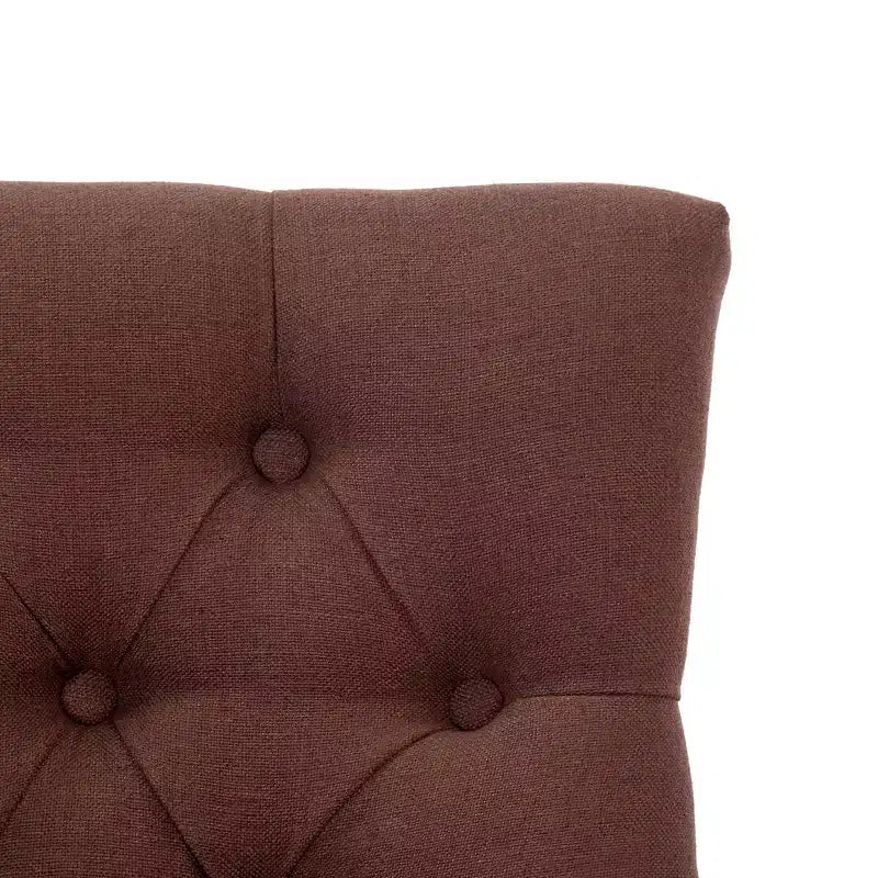 WestinTrends 29 Linen Fabric Tufted Buttons Upholstered Wingback Bar Stool, Brown
