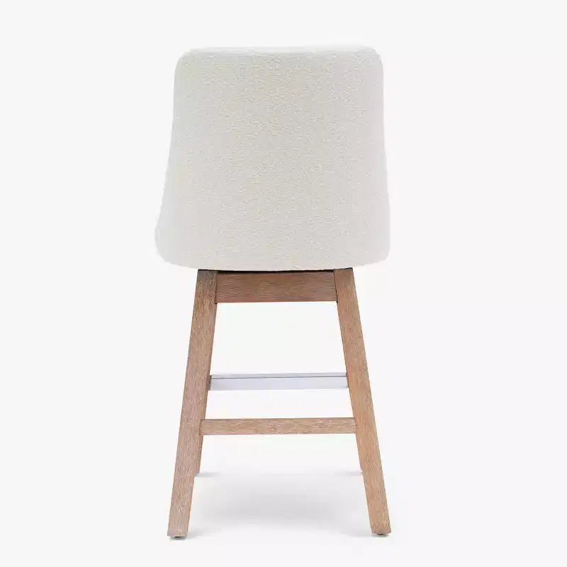 WestinTrends 26 Upholstered Swivel Counter Height Bar Stool, Cream