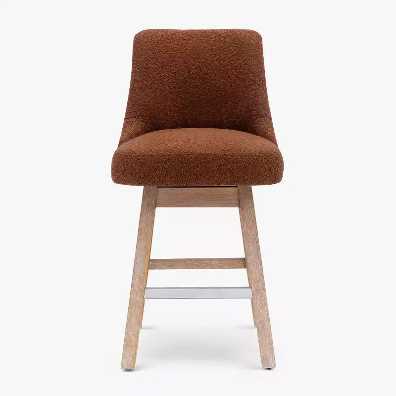 WestinTrends 26" Tabouret de bar rembourré pivotant hauteur comptoir, Orange rouille