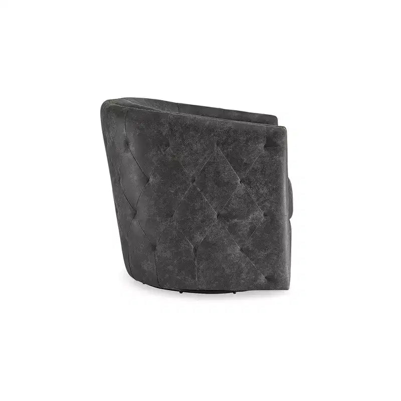 Signature Design by Ashley Casual Brentlow Swivel Accent Chair, Distressed Black