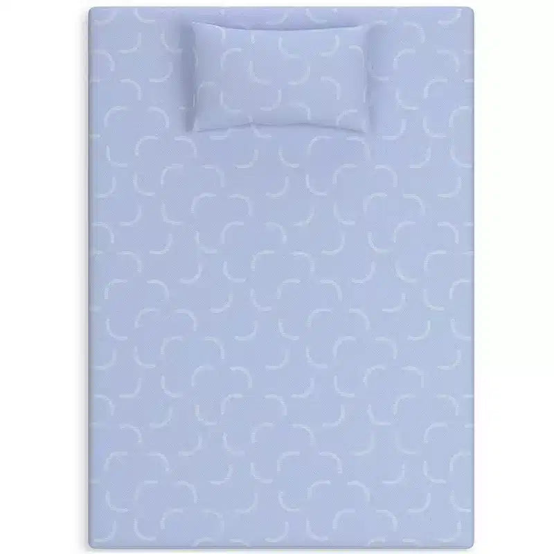 Signature Design by Ashley iKidz 7 Inch Firm Memory Foam Mattress with Stretch Knit Cover & Pillow Included, Blue Ocean