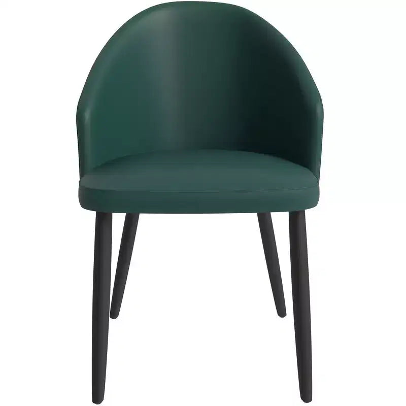 LeisureMod Paradiso Chaise Moderne Rembourrée Dossier Courbé, Pieds en Bois Massif Noir, Chaise d'Appoint Élégante et Confortable pour Salle à Manger, Cuisine et Salon