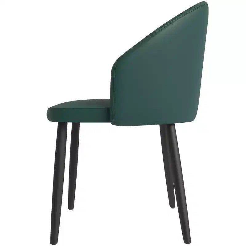 LeisureMod Paradiso Chaise Moderne Rembourrée Dossier Courbé, Pieds en Bois Massif Noir, Chaise d'Appoint Élégante et Confortable pour Salle à Manger, Cuisine et Salon