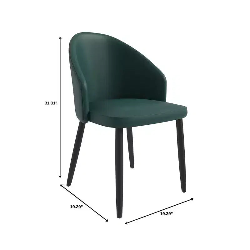 LeisureMod Paradiso Chaise Moderne Rembourrée Dossier Courbé, Pieds en Bois Massif Noir, Chaise d'Appoint Élégante et Confortable pour Salle à Manger, Cuisine et Salon