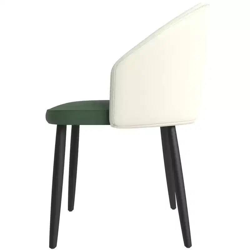 LeisureMod Paradiso Chaise Moderne Rembourrée Dossier Courbé, Pieds en Bois Massif Noir, Chaise d'Appoint Élégante et Confortable pour Salle à Manger, Cuisine et Salon