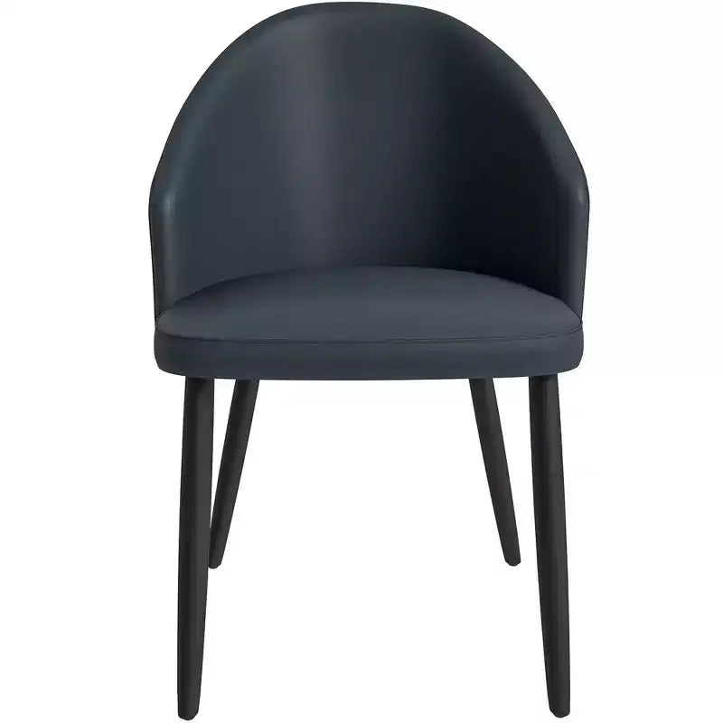 LeisureMod Paradiso Chaise Moderne Rembourrée Dossier Courbé, Pieds en Bois Massif Noir, Chaise d'Appoint Élégante et Confortable pour Salle à Manger, Cuisine et Salon