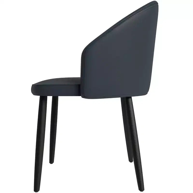 LeisureMod Paradiso Chaise Moderne Rembourrée Dossier Courbé, Pieds en Bois Massif Noir, Chaise d'Appoint Élégante et Confortable pour Salle à Manger, Cuisine et Salon