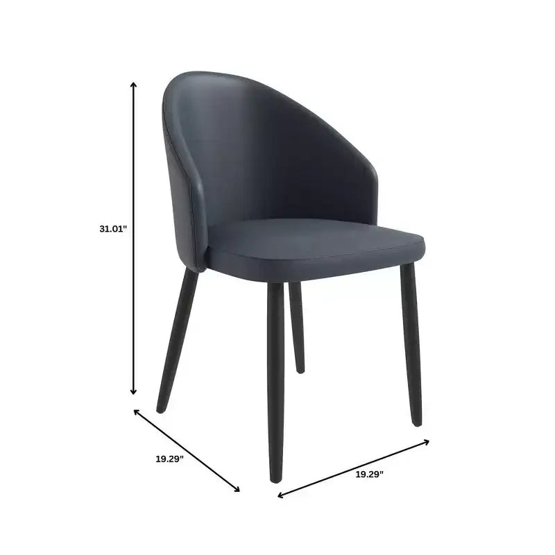 LeisureMod Paradiso Chaise Moderne Rembourrée Dossier Courbé, Pieds en Bois Massif Noir, Chaise d'Appoint Élégante et Confortable pour Salle à Manger, Cuisine et Salon