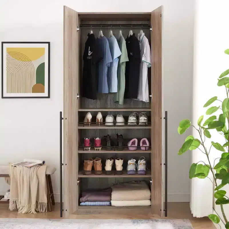 Manhattan Comfort Lee 2 Door and 4 Shelf Wardrobe Closet