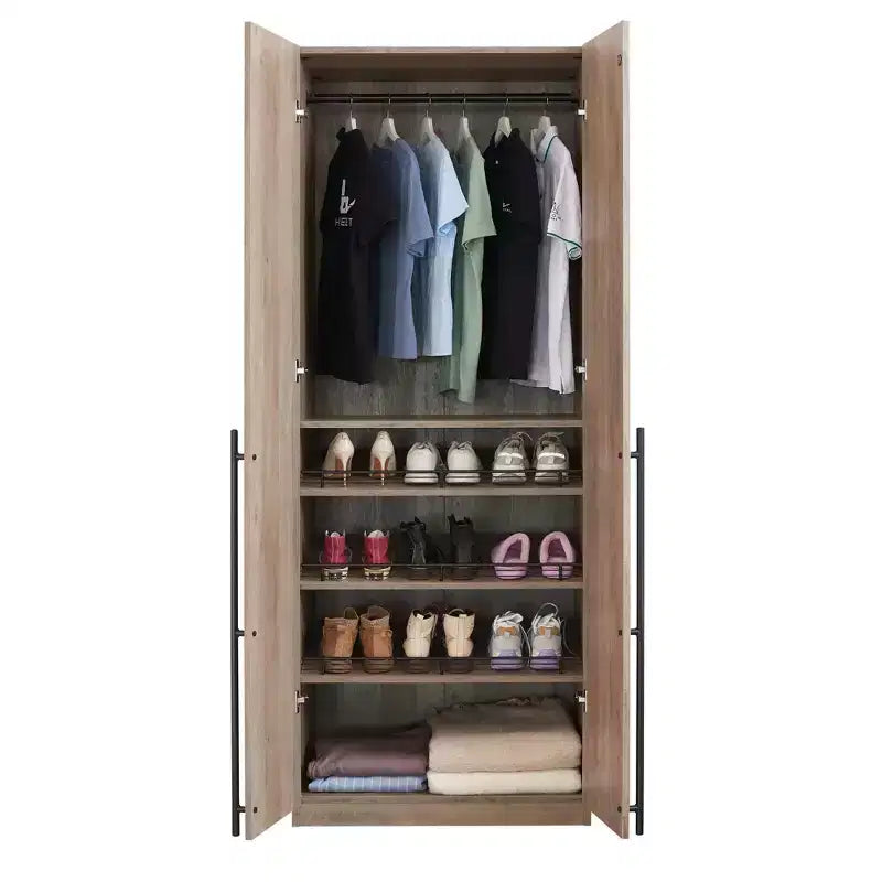 Manhattan Comfort Lee 2 Door and 4 Shelf Wardrobe Closet
