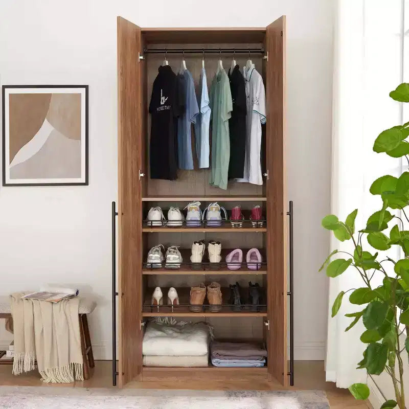Manhattan Comfort Lee 2 Door and 4 Shelf Wardrobe Closet