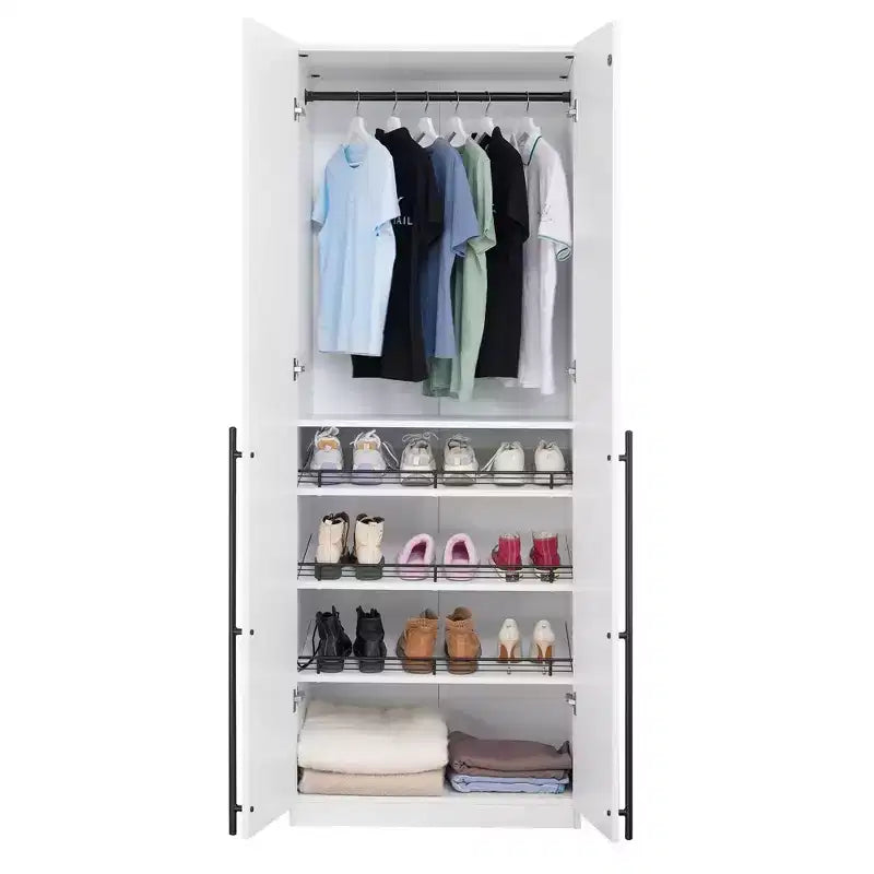 Manhattan Comfort Lee 2 Door and 4 Shelf Wardrobe Closet