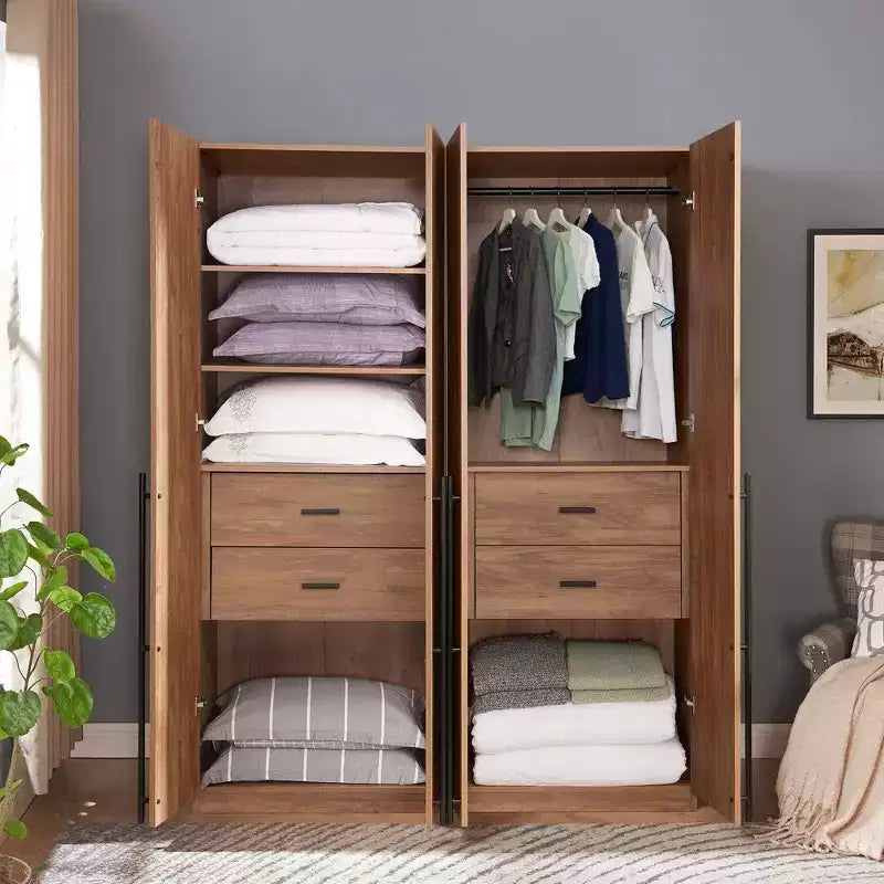 Armoire 2 Portes 5 Étagères Lee Manhattan Comfort
