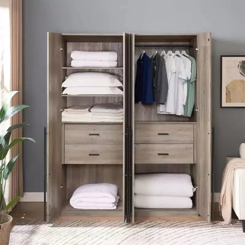 Armoire 2 Portes 5 Étagères Lee Manhattan Comfort