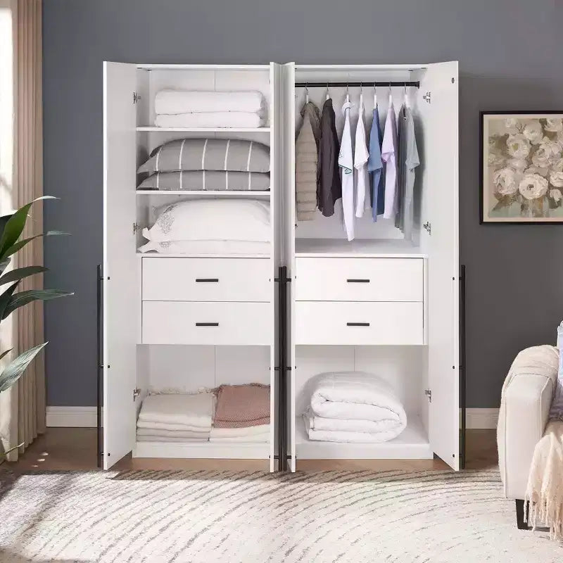 Armoire 2 Portes 5 Étagères Lee Manhattan Comfort