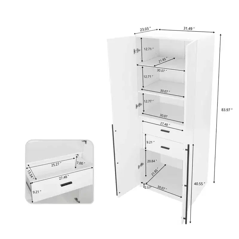 Armoire 2 Portes 5 Étagères Lee Manhattan Comfort