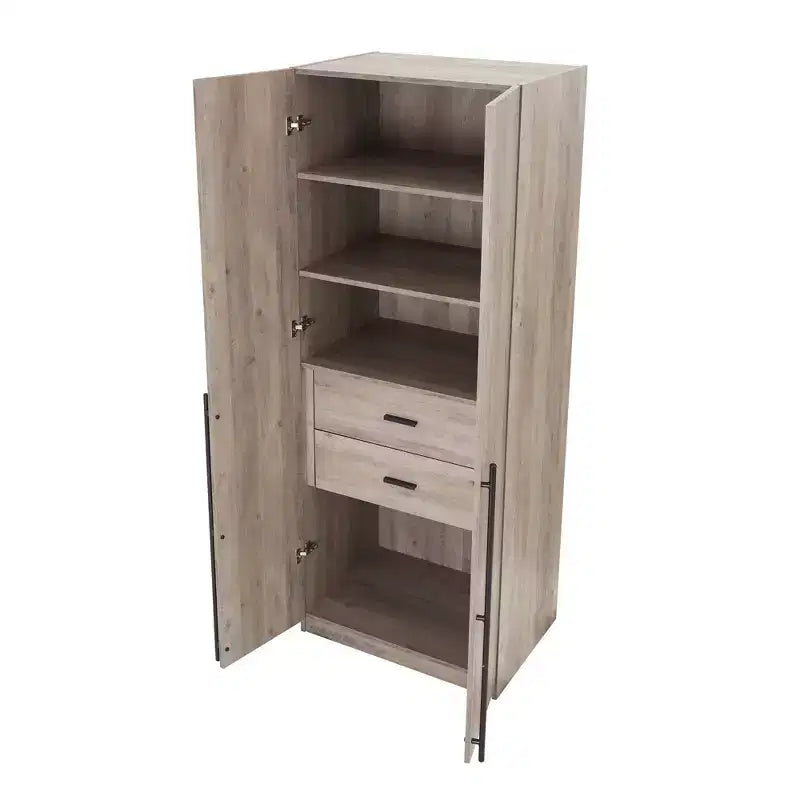 Armoire 2 Portes 5 Étagères Lee Manhattan Comfort