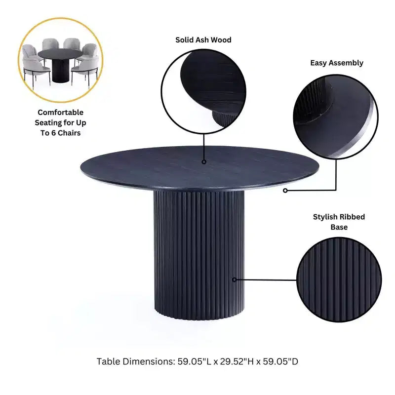 Manhattan Comfort 7pc 59.05" Hathaway and Jardin Round Dining Set