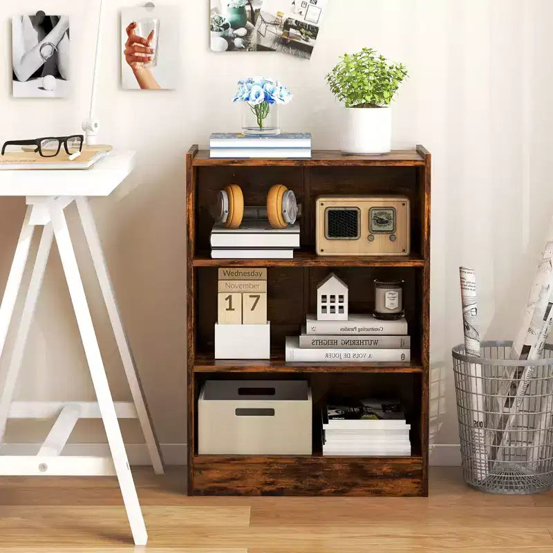 Costway 2 PCS 3-Tier Bookcase Open Multipurpose Display Rack Cabinet with Adjustable Shelves White/Black/Brown