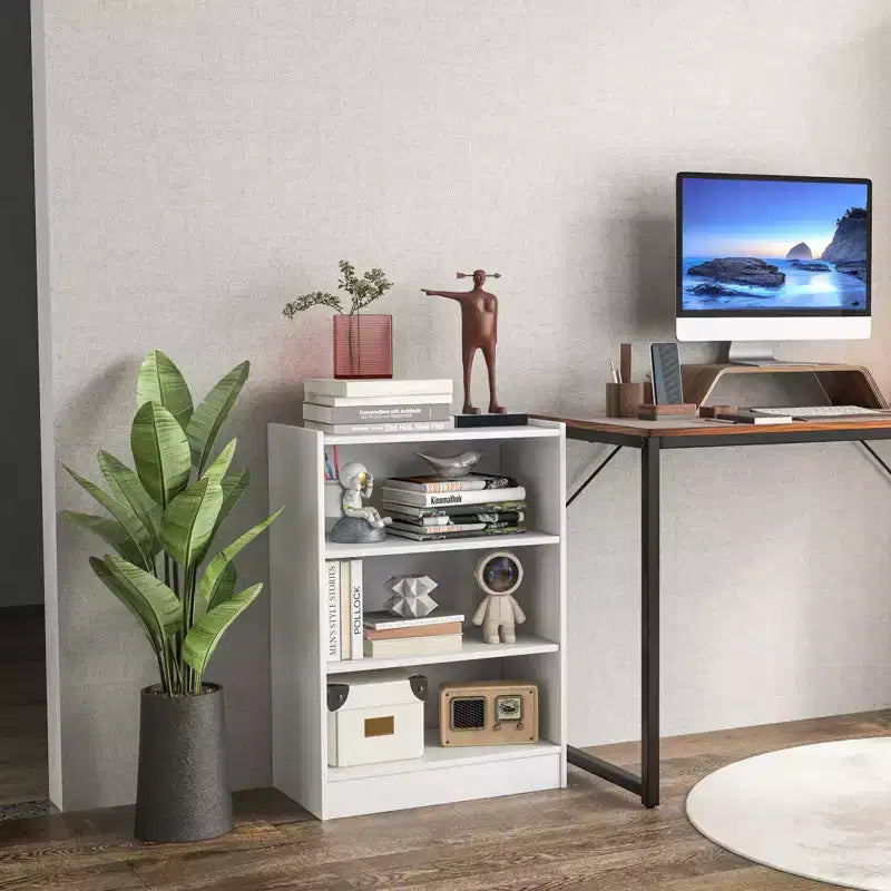 Costway 2 PCS 3-Tier Bookcase Open Multipurpose Display Rack Cabinet with Adjustable Shelves White/Black/Brown