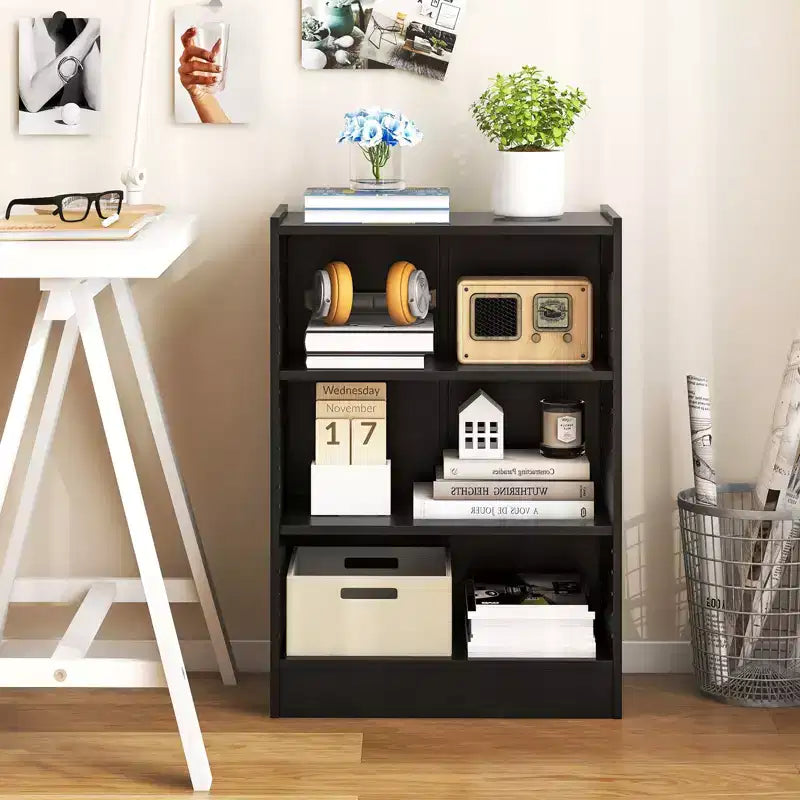Costway 2 PCS 3-Tier Bookcase Open Multipurpose Display Rack Cabinet with Adjustable Shelves White/Black/Brown