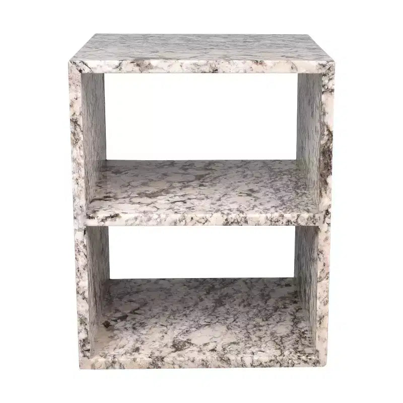 JONATHAN Y Sloane 20 Modern Natural Marble Handmade Rectangular 2-Shelf End Table