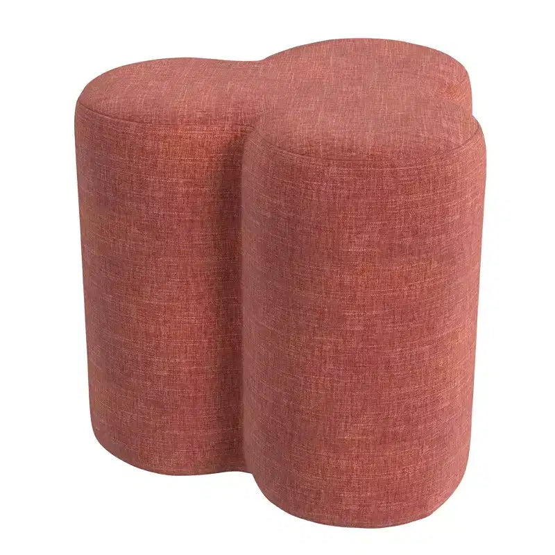 Pouffe en chenille HomePop en forme de trèfle