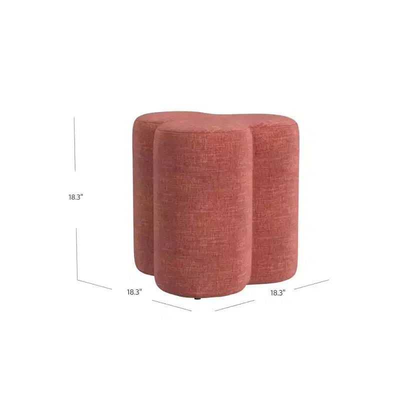 Pouffe en chenille HomePop en forme de trèfle