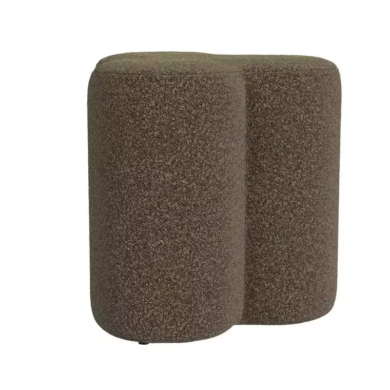 Pouffe en chenille HomePop en forme de trèfle