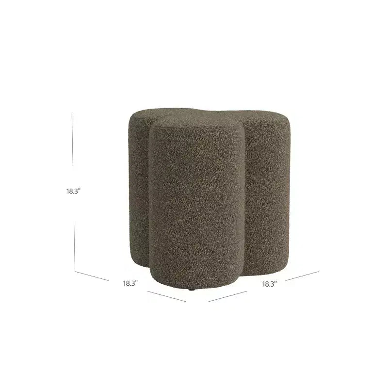 Pouffe en chenille HomePop en forme de trèfle