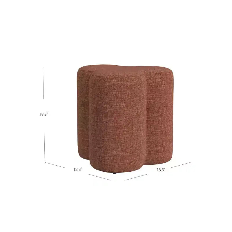 Pouffe en chenille HomePop en forme de trèfle