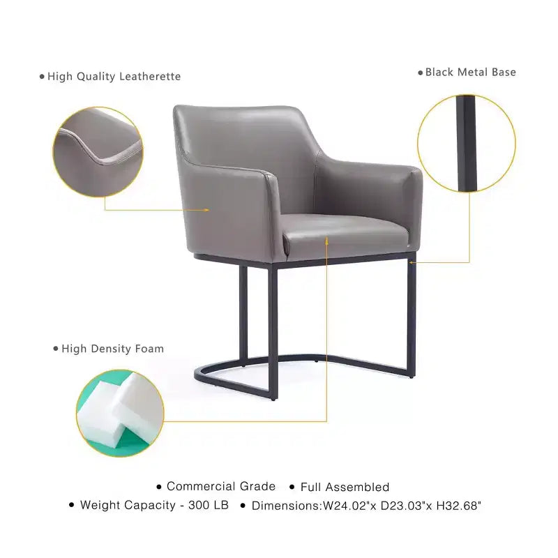 Chaise de salle à manger capitonnée en similicuir Serena - Manhattan Comfort