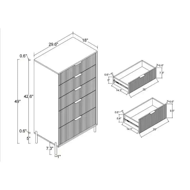 Commode 5 tiroirs Festivo