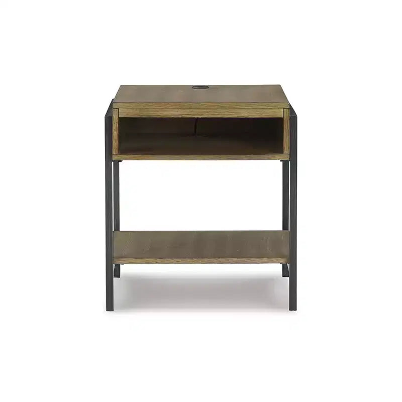 Signature Design by Ashley Table d'appoint contemporaine Fridley Brun/Noir