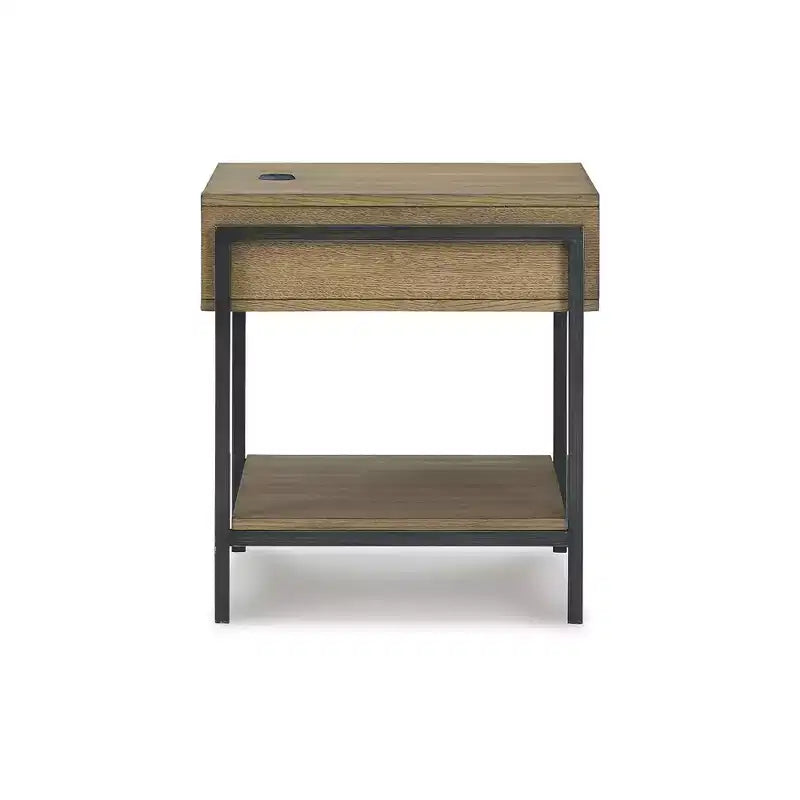 Signature Design by Ashley Table d'appoint contemporaine Fridley Brun/Noir