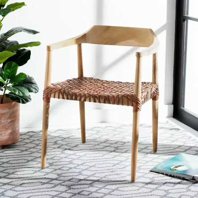 Fauteuil en cuir tressé Munro - ACH1005 - Safavieh
