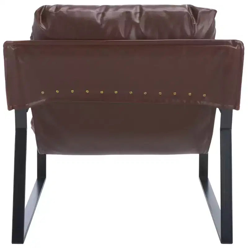 Fauteuil d'appoint Popham avec surmatelas - ACH4520 - Marron foncé/Noir - Safavieh