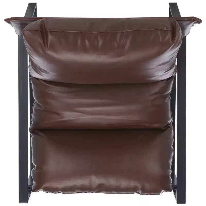 Fauteuil d'appoint Popham avec surmatelas - ACH4520 - Marron foncé/Noir - Safavieh