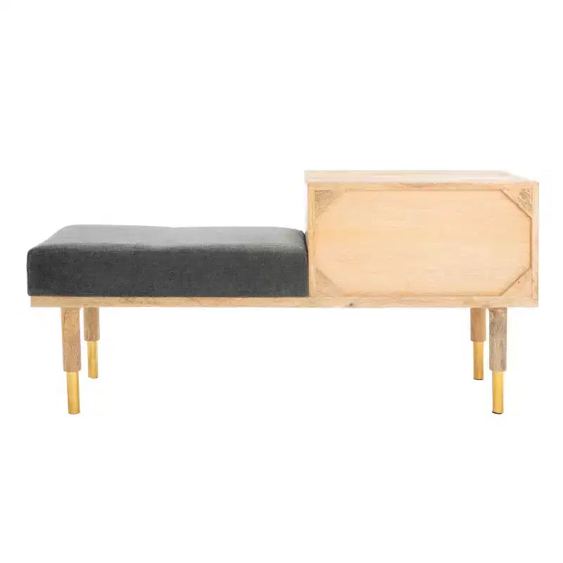 Banc rembourré 2 tiroirs Taft - BCH9000 - Blanc cassé - Safavieh