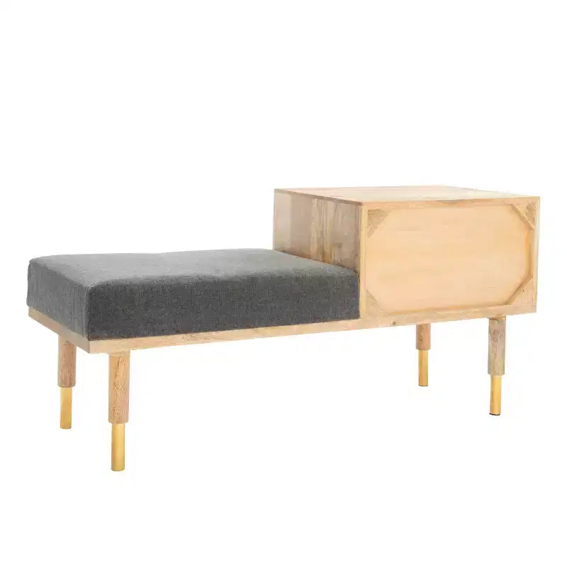 Banc rembourré 2 tiroirs Taft - BCH9000 - Blanc cassé - Safavieh