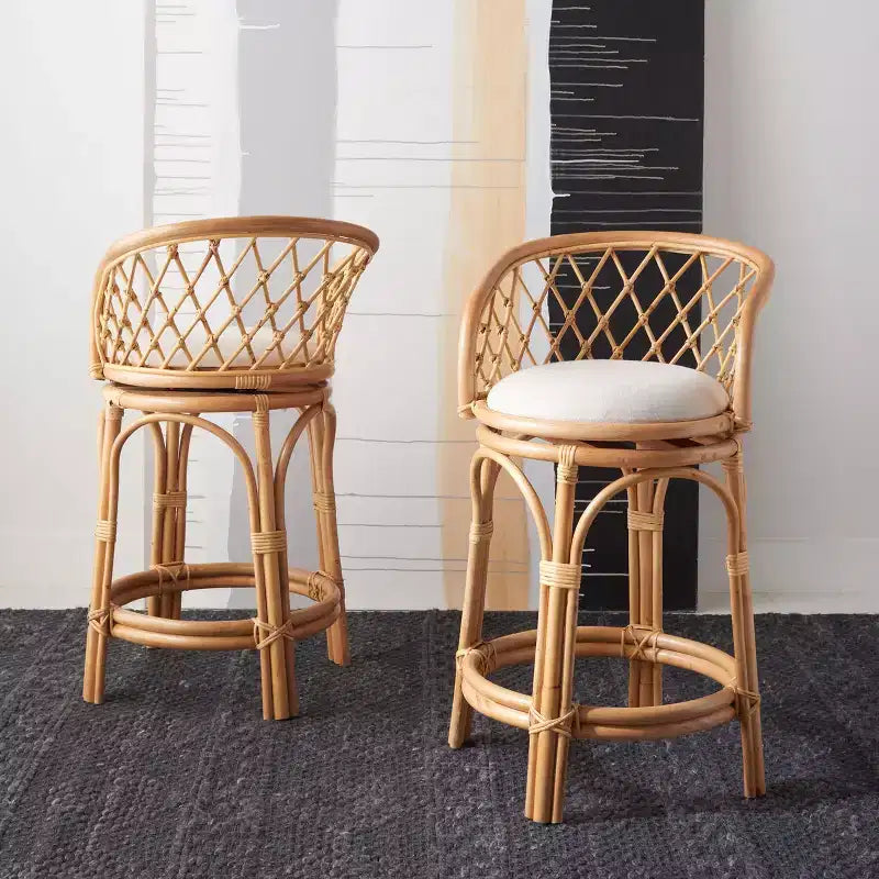 Yuta Rattan Counter Stool W/ Cushion - BST6504 - Safavieh