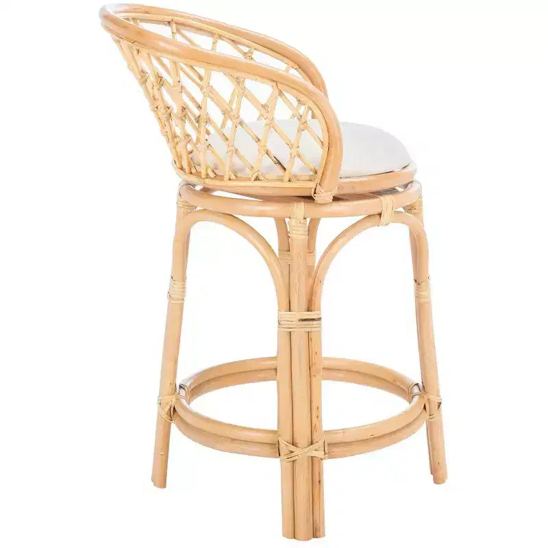 Yuta Rattan Counter Stool W/ Cushion - BST6504 - Safavieh