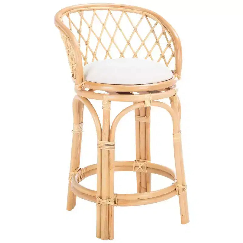 Yuta Rattan Counter Stool W/ Cushion - BST6504 - Safavieh