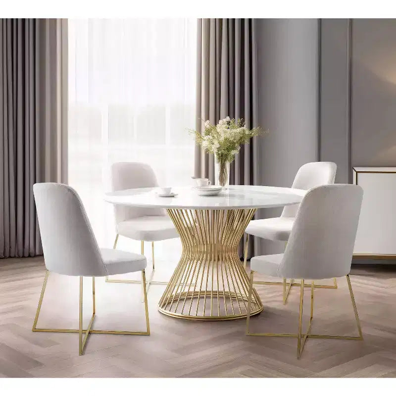 Fauteuils d'appoint modernes Rachelle Well Woven en velours doux avec pieds en métal - Parfaits pour coiffeuse, salon, bureau, salle à manger