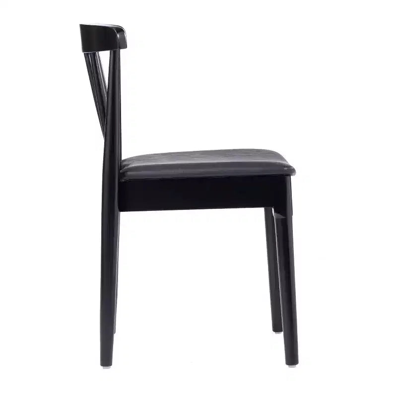 Flash Furniture Chester Commercial Grade Solid Wood Dining Chair with Slatted Backrest and Vinyl Seat