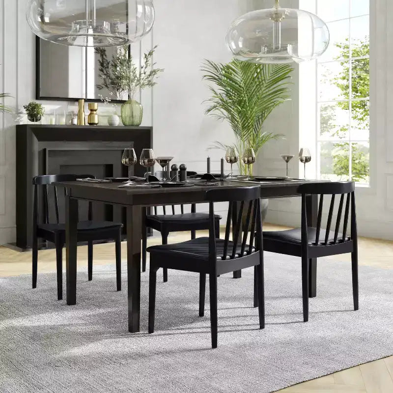 Flash Furniture Chester Commercial Grade Solid Wood Dining Chair with Slatted Backrest and Vinyl Seat