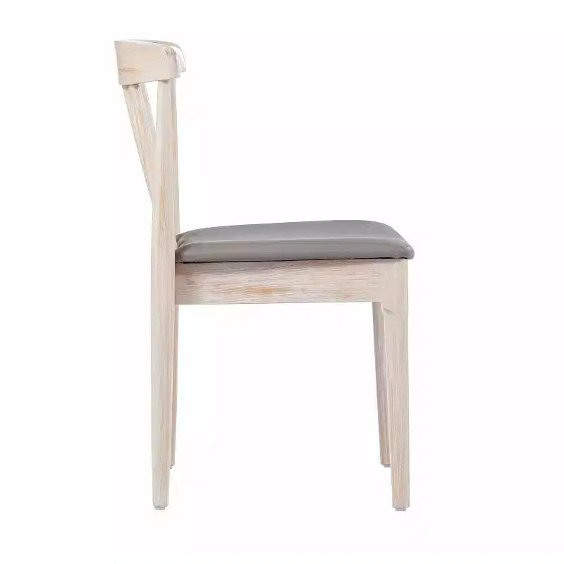 Flash Furniture Chester Commercial Grade Solid Wood Dining Chair with Slatted Backrest and Vinyl Seat
