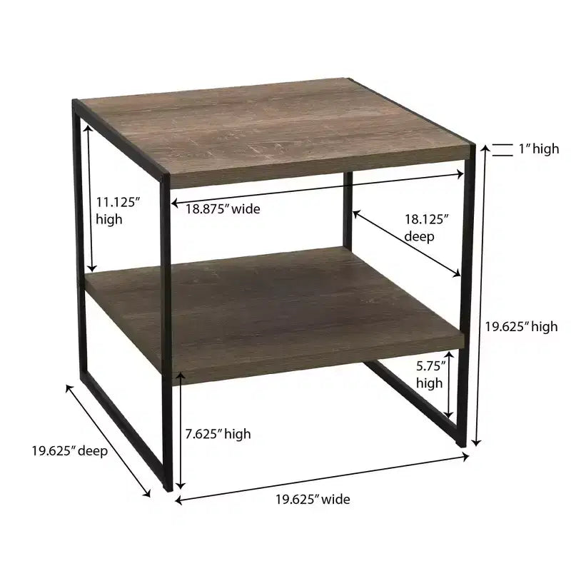 Table d'appoint carrée Jamestown Household Essentials