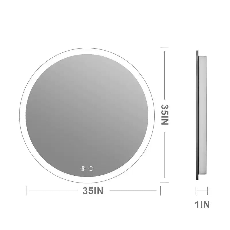 Miroir mural de salle de bain Keonjinn LED rond avec éclairage frontal, 3 températures de couleur réglables, anti-buée