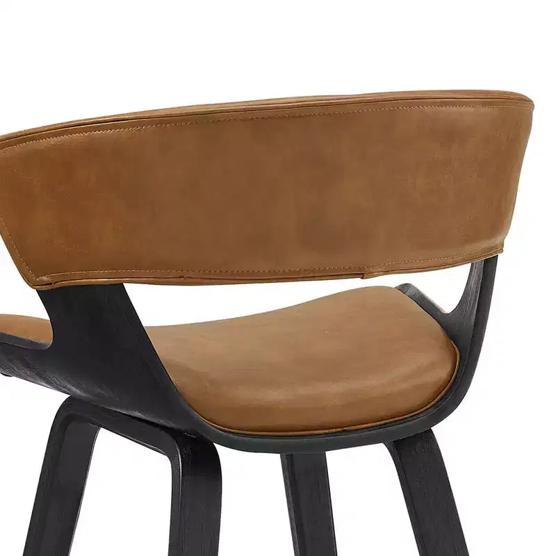 HOMLUX Lot de 2 tabourets de bar en chêne courbé, sièges incurvés ergonomiques, style Mid-Century